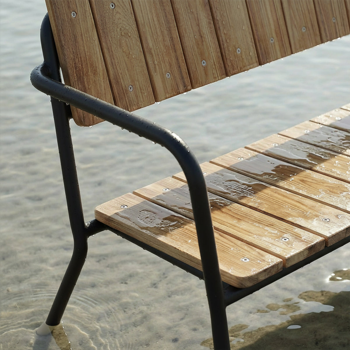 Kirra Patio Bench - Noir