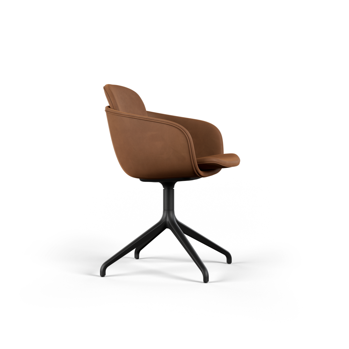 Chair no. One S2 Black Swivel- Luna Walnut