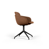 Chair no. One S2 Black Swivel- Luna Walnut