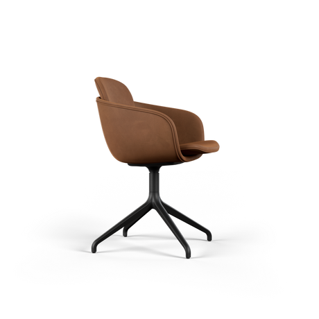 Chair no. One S2 Black Swivel- Luna Walnut
