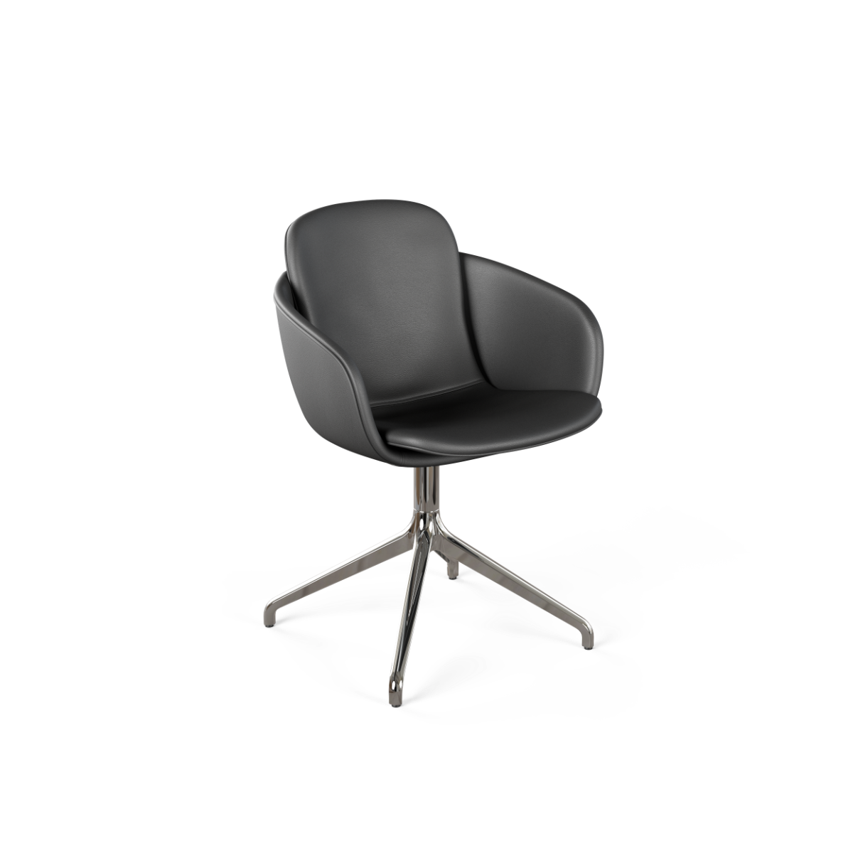 Chair no. One S2 Polished Swivel - Terra Black