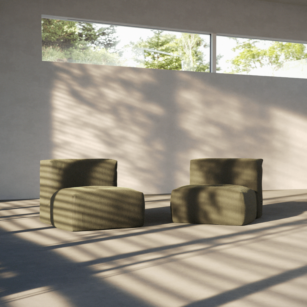 Soft Sofa Indoor - Seat Corduroy Olive