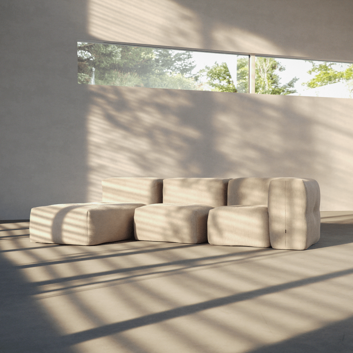 Soft Sofa Indoor - Lounger Corduroy Beige