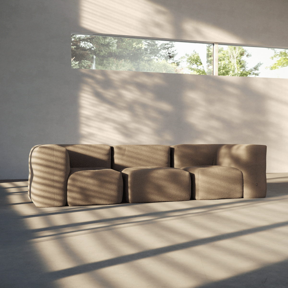 Soft Sofa Indoor - Corner Section Teddy Brown