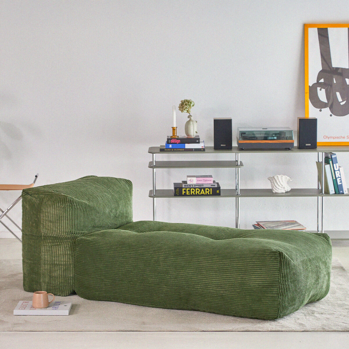 Soft Sofa Indoor - Lounger Corduroy Olive
