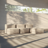 Soft Sofa Indoor - Pouf Corduroy Beige