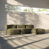 Soft Sofa Indoor - Pouf Corduroy Olive