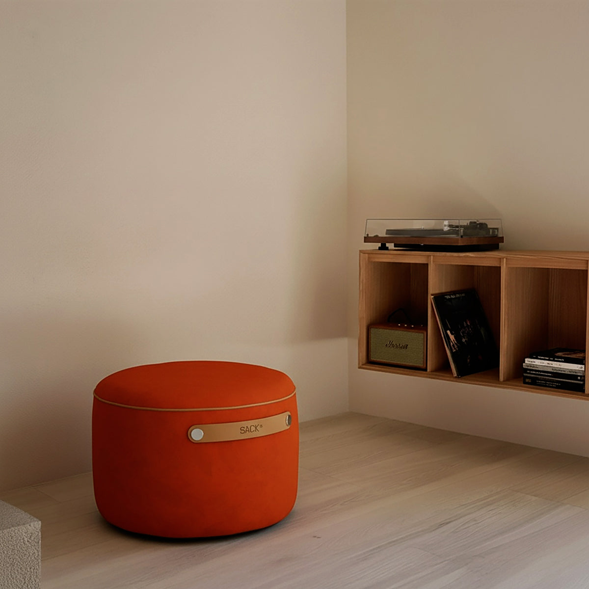 sackit Pouf Indoor - Orange Jaquard