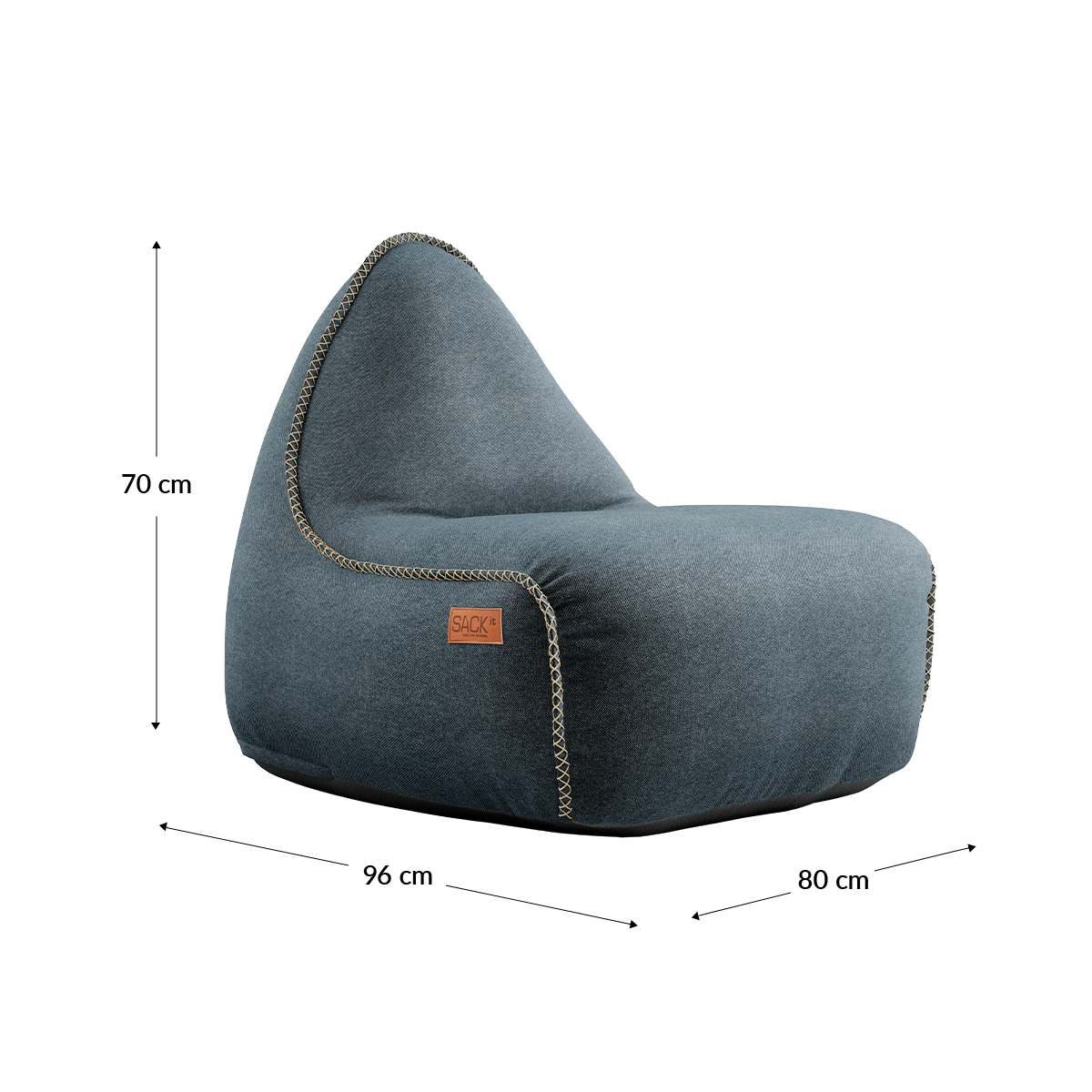 Canvas Lounge Chair & Pouf Petrol