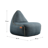 Canvas Lounge Chair & Pouf Petrol
