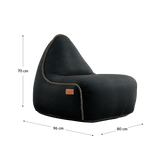 Canvas Lounge Chair & Pouf Black