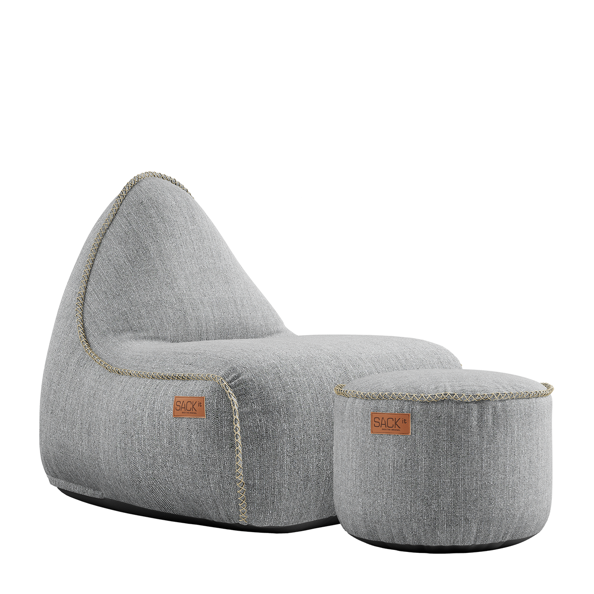 Cobana Lounge Chair & Pouf Sand Melange