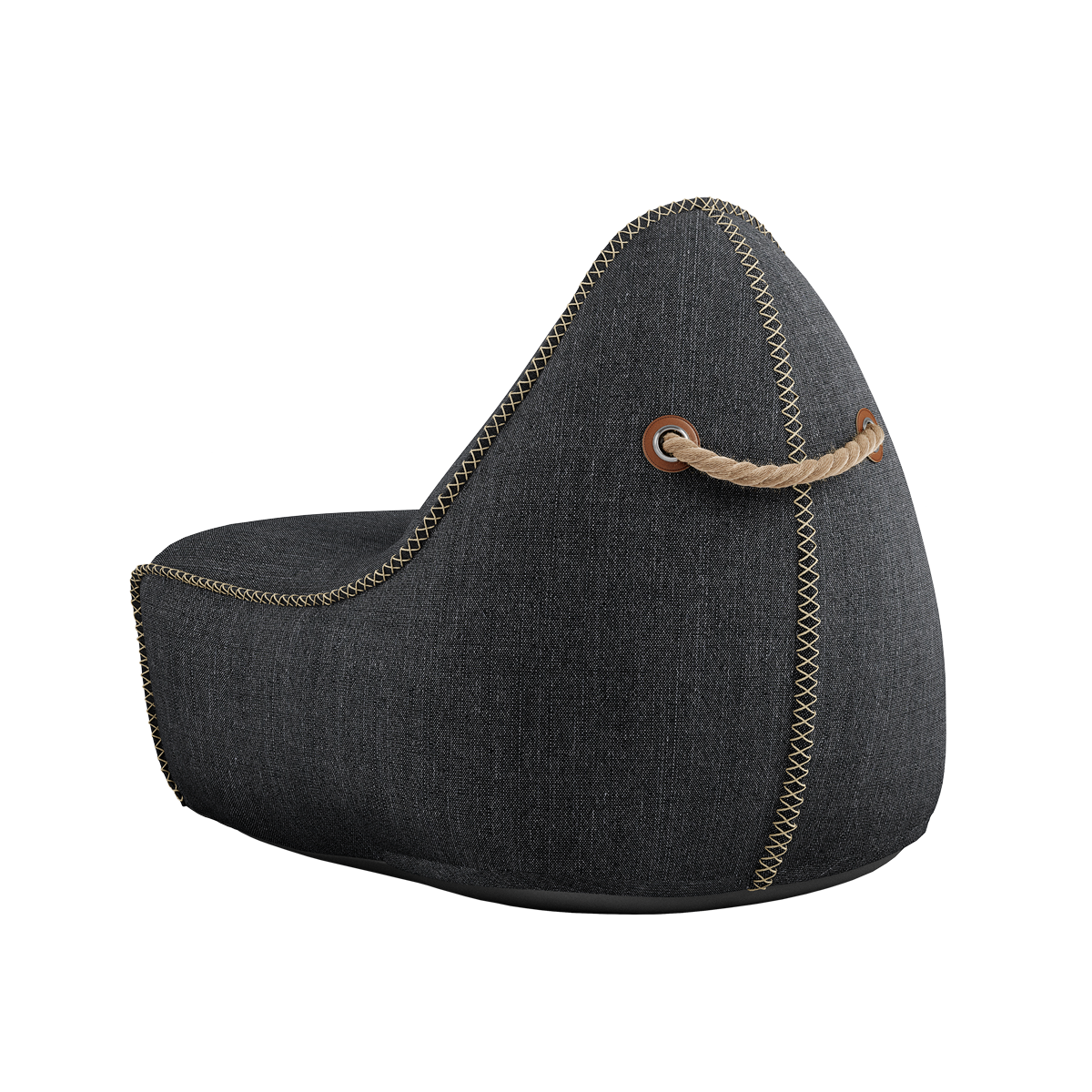 Cobana Lounge Chair & Pouf Black