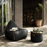 Cobana Lounge Chair & Pouf Black
