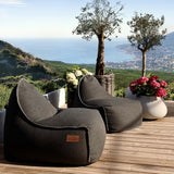 Cobana Lounge Chair & Pouf Black