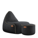 Cobana Lounge Chair & Pouf Black