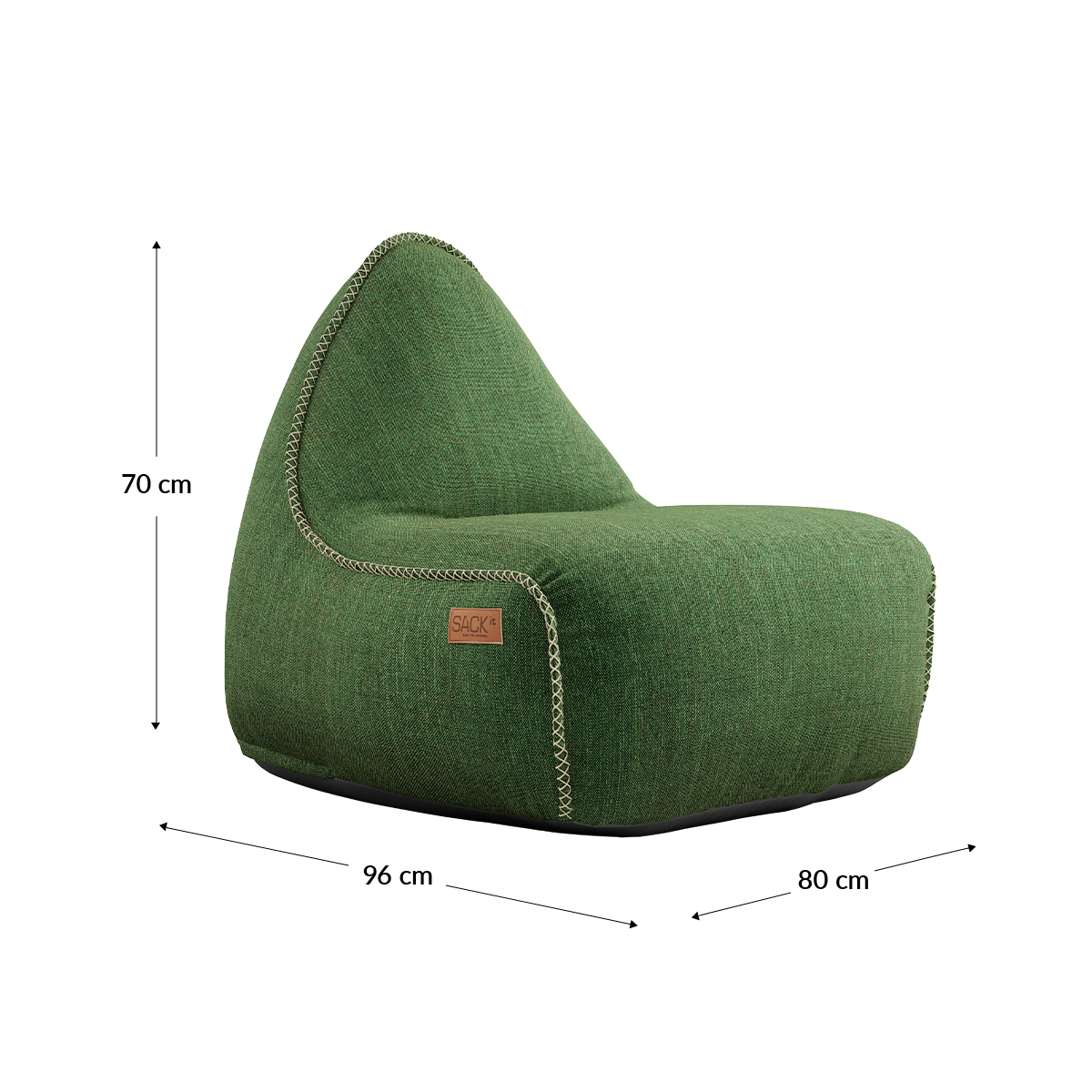 Cobana Lounge Chair & Pouf Green
