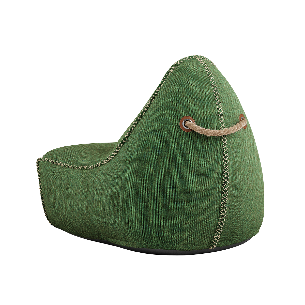Cobana Lounge Chair & Pouf Green