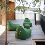 Cobana Lounge Chair & Pouf Green