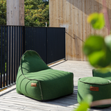 Cobana Lounge Chair & Pouf Green