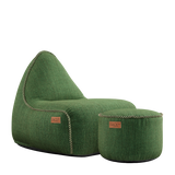 Cobana Lounge Chair & Pouf Green