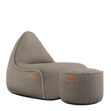 Cobana Lounge Chair & Pouf Taupe