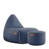 Cobana Lounge Chair & Pouf Indigo
