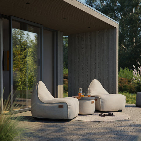 Cobana Lounge Chair & Pouf Sand