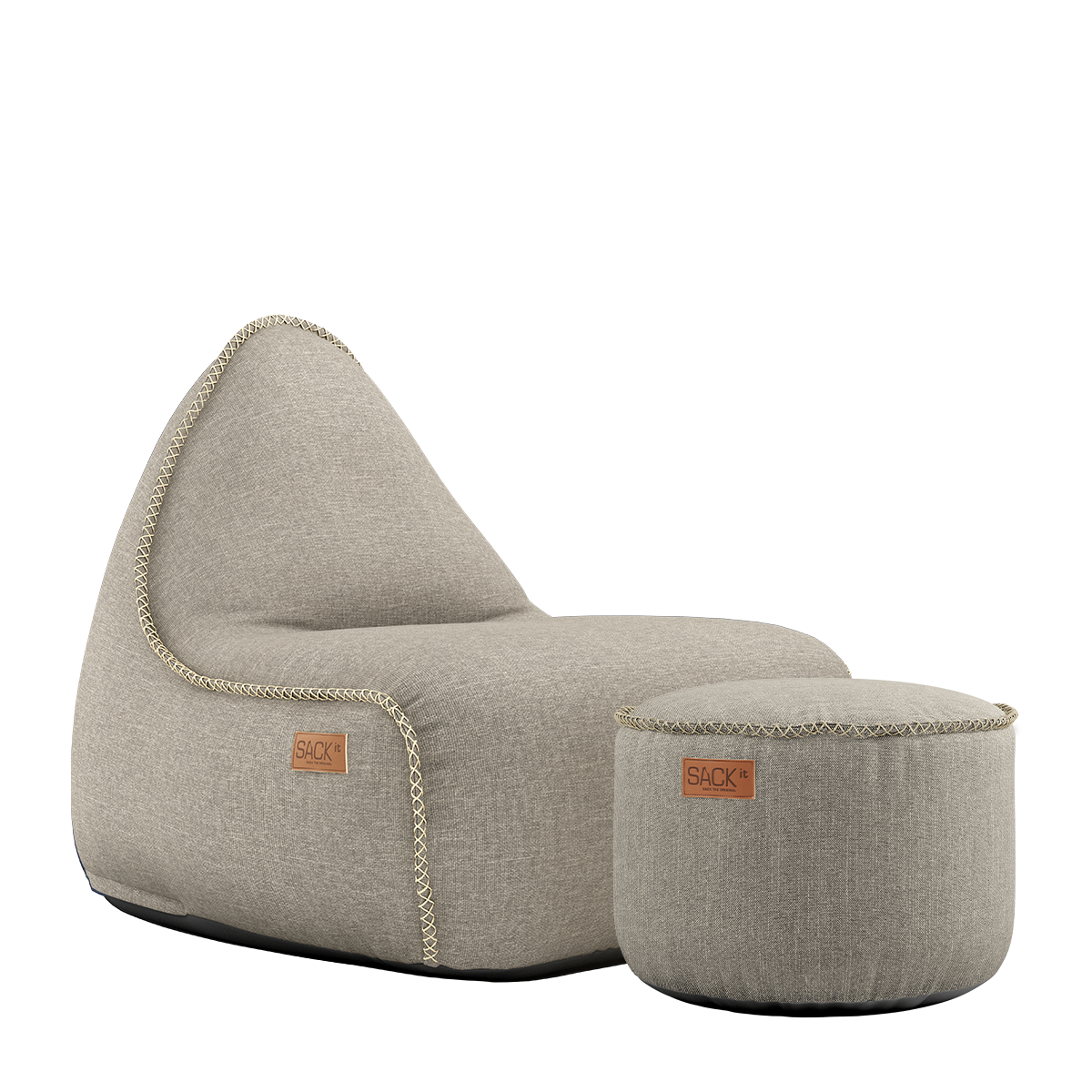 Cobana Lounge Chair & Pouf Sand
