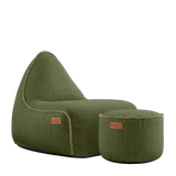 Cobana Lounge Chair & Pouf Olive