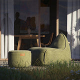 Cobana Lounge Chair & Pouf Olive