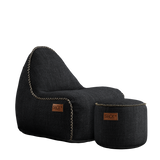Cobana Junior Lounge Chair & Pouf Black