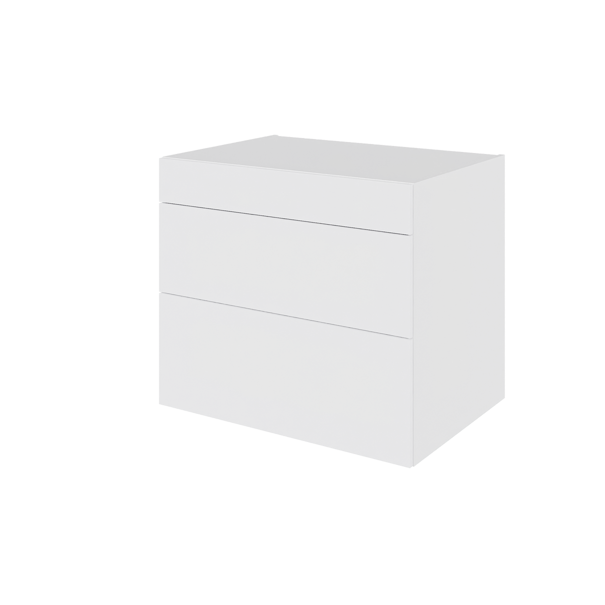 Multi-Living Køkken skuffeskab i Hvid Front H: 70,4 cm D: 60,0 cm - 3 skuffer deludtræk og softluk - Bredde: 80 cm