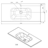 Nordskab badsæt i Cocoa brun - bredde 100 cm med Solid Surface badborplade