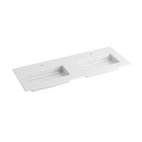 Reno Solid Surface vask, 121 x 46 x 1,2 cm, mat hvid, dobbelt vask