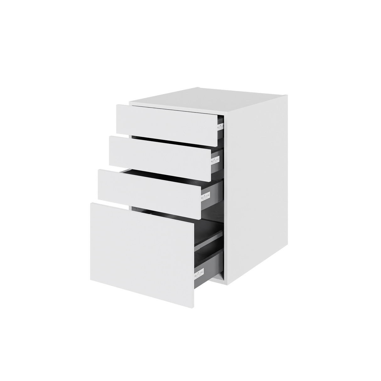 Multi-Living Køkken skuffeskab i Hvid Front H: 70,4 cm D: 60,0 cm - 4 skuffer fuldtudtræk og softluk - Bredde: 60 cm